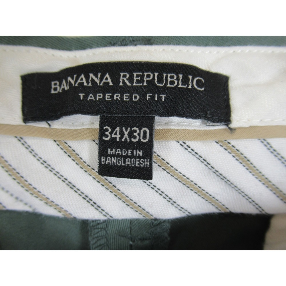 NEW Banana Republic Rapid Movement Chino Pants Men 34x30 Green Mason Tapered - Picture 6 of 7